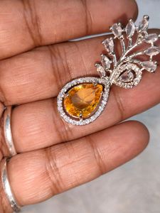American Diamond Yellow Earrings