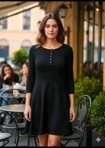 Casual Black Skater Dress
