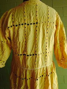 Yellow Eyelet Midi Dress