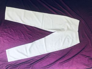 White Straight Leg Trousers- High waist