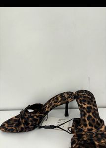 ZARA Leopard Print Slide Sandals