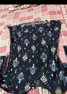 Blue Printed Kurta Set
