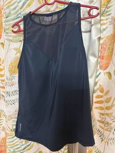 Sleek Black Mesh Tank Top for swimming or work out