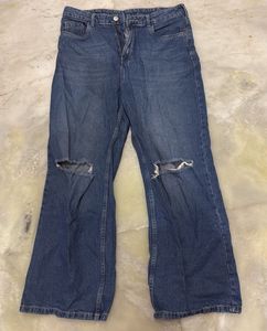 Women's Ripped Blue Flare Jeans