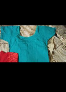 Teal Square Neck Blouse