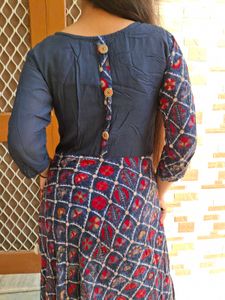 Stylish Navy Blue &amp; Red Kurta