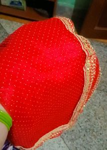 2 Red Colored Mata Chunri/Dupatta/Stall