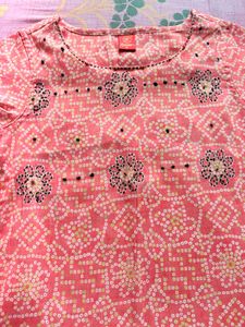 Pink Printed Kurta