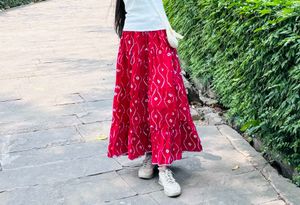 pink &amp; White Printed Skirt