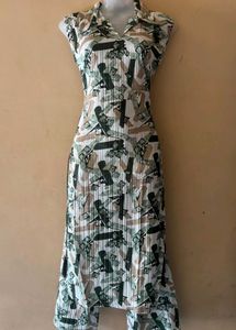 Patterned Midi Dress