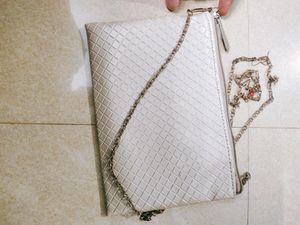 Esprit White Woven Clutch
