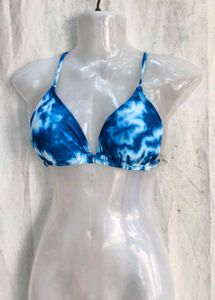 I. Blue Tie-Dye Bikini Top