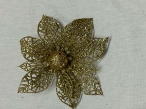 Sparkly Gold Flower Hair Clip