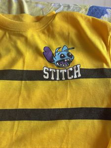 Yellow Stitch Striped Crop Top