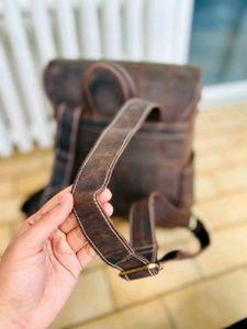 Vintage Brown Leather Backpack