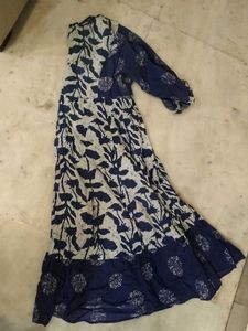 Blue Floral Print Dress
