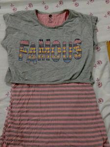 Grey T-shirt with 'FAMOUS' graphic