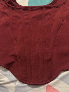 Chic Burgundy Corset Top
