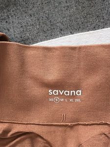 Savana Ribbed Brown Leggings