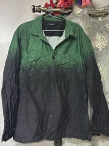 Men's Green Ombre Button-Up Shirt