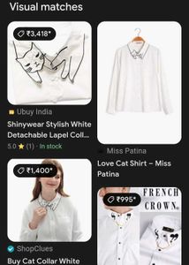 PRICE DROP..❗️❗️KOREAN Cat Collar White Button-Up