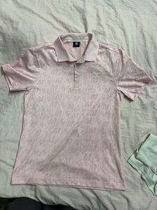 Mizuno Pink All-Over Logo Polo Shirt
