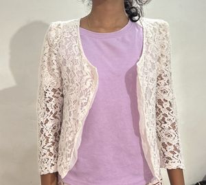 Elegant White Lace Cardigan