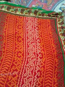 Vibrant Indian Saree with Traditional Motifs