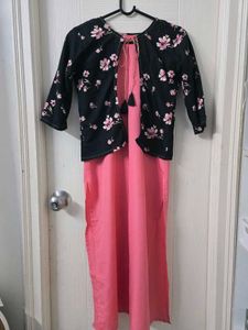 Floral Print Kurta Set with Jacket
