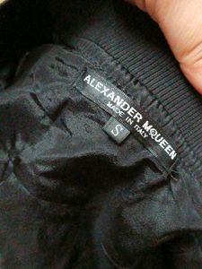 Alexander MqueenRed Leopard Print Bomber Jacket