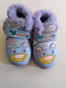 Cute Purple Teddy Bear Boots