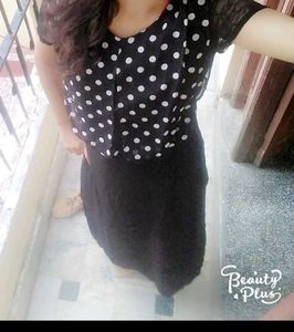 Polka Dot Black Dress