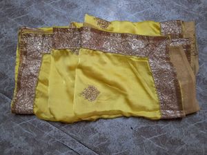 Yellow Embroidered Saree