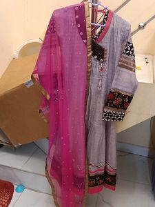 Its Designer Ready Made Beautiful Dress With Net Dupatta Set I Design Stone Work And Attached Lace And Big Stone Its Cost Almost 700 Crossed Only Selling My Closets Are Full Of Dress
