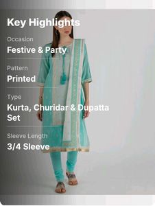 Beautiful Teal Kurta Set with Dupatta