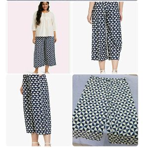 Geometric Print Wide-Leg Pants