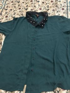 Elegant Embellished Collar Blouse