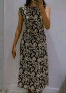 Elegant  Floral Printed A-Line Maxi Dress
