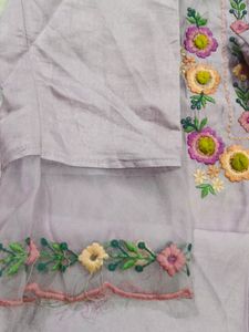 Embroidered Lavender Kurti only one time used