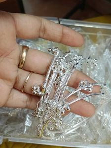 Exquisite Silver Anklets with Bells