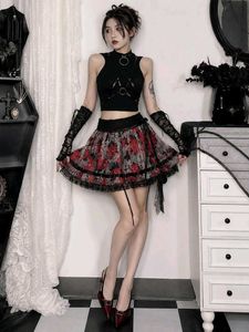 Floral Print Skirt with Lace Trim