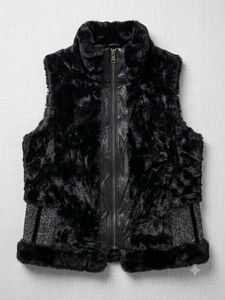 Stylish Black Faux Fur Vest
