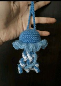 Crocheted Jellyfish Keychain