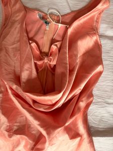 Satin Cowl Neck Mini Dress