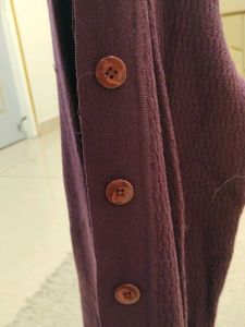 Vintage Purple Knit Cardigan With Collar