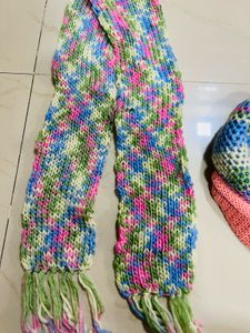 Handmade Knit Scarf &amp; Hat Set for women