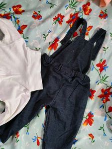 Girls Denim Overalls with Top