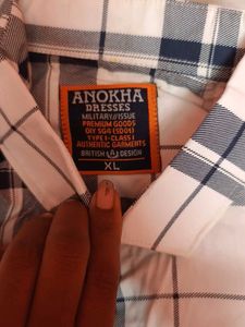 Anokha Dresses White Checkered shirt