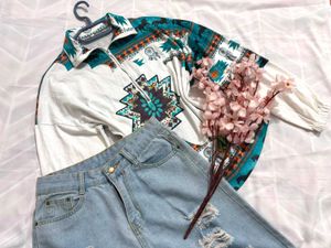 🎁Ethnic Printed Knitted Top F