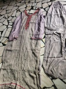 Embellished Grey Kurta